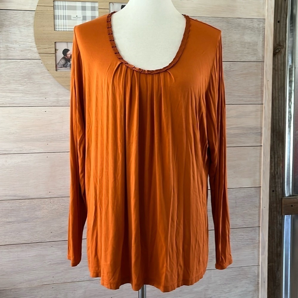 Apt 9 Orange Stretch Long Sleeve top 1X